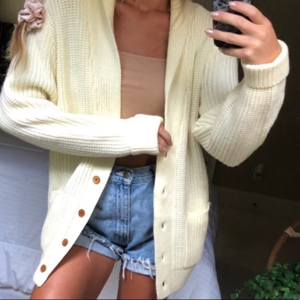 Chunky cream knit cardigan